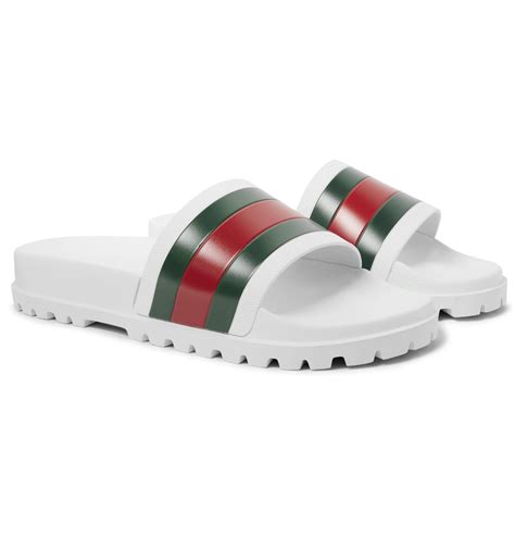 mens gucci white slides|men Gucci slides size 12.